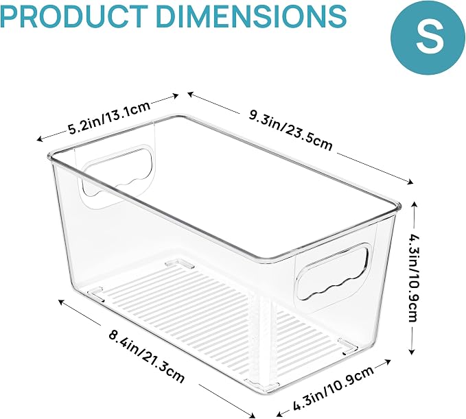 Vtopmart 6 Pack Clear Storage Bins, Pantry Storage Bins - Image 2