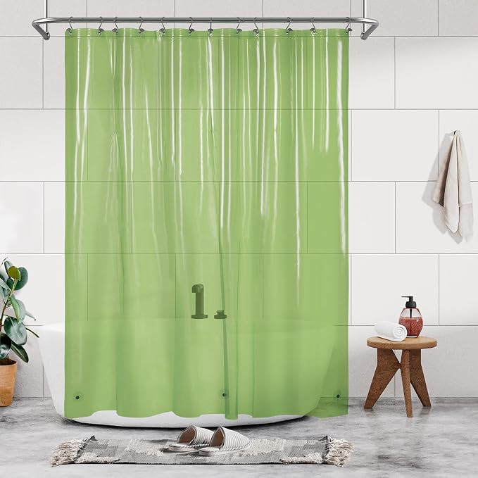 Barossa Design Clear Green Shower Curtain Liner Standard Size by BarossaDesign