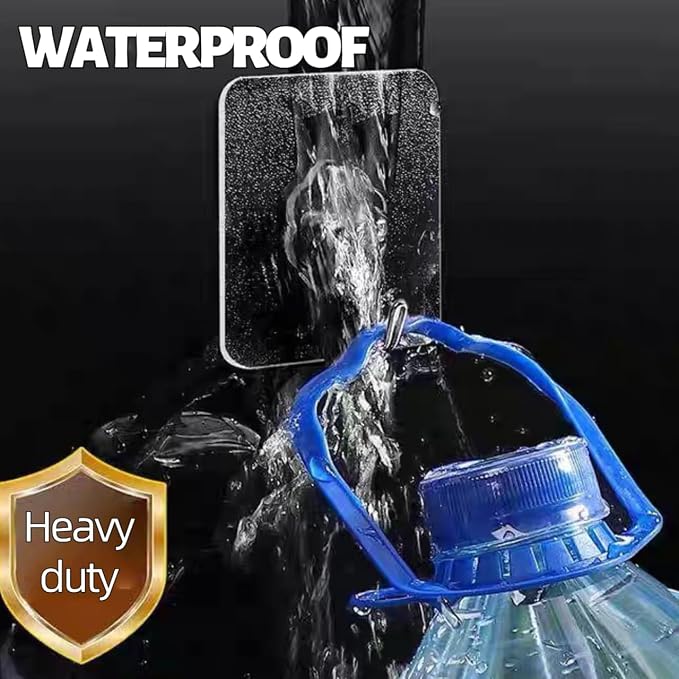 DDMY Adhesive Wall Hooks Clear 50lb Heavy Duty Hanging Sticky-10 Pack | Heavy - Image 4