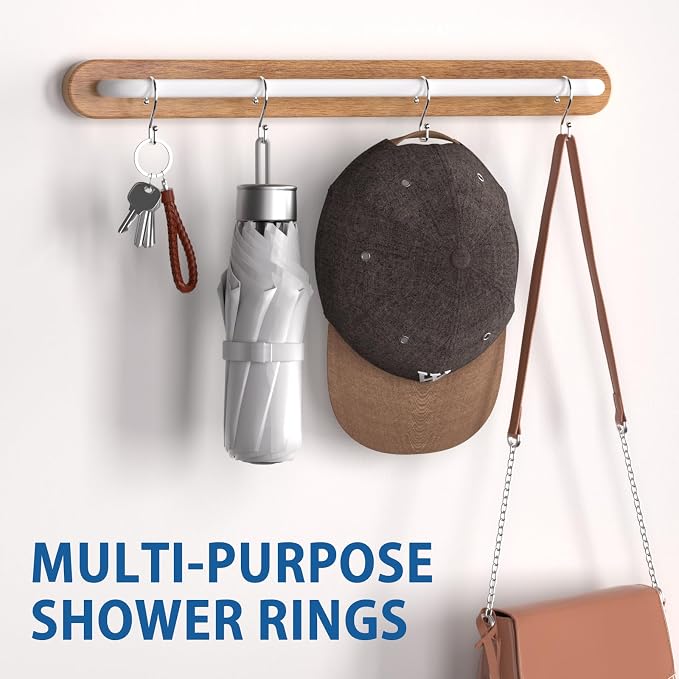 Goowin Chrome Metal Shower Curtain Hooks Rings, S Shape Metal Shower Curtain - Image 7