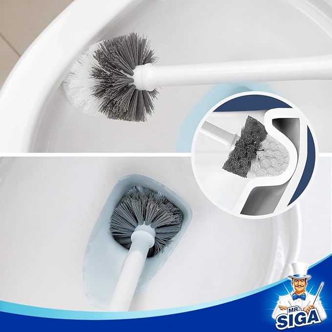 MR.SIGA Toilet Bowl Brush and Holder, Sturdy Long Handle, 1 Pack | Automatic - Image 5
