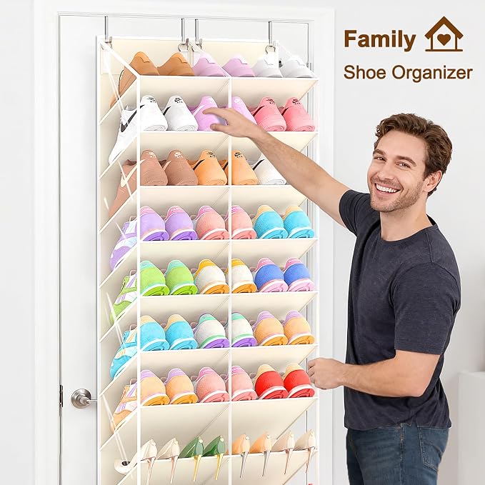 20-30 Pairs Over the Door Shoe Organizer, 10-Tier Door Shoes Rack, Handing - Image 4