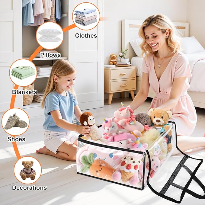 SpaceTrove Clear Storage Bags, foldable waterproof moving bags store comforters - Image 7