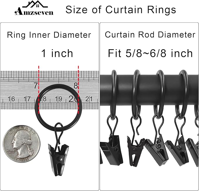 44 Pack Metal Curtain Rings - Image 3