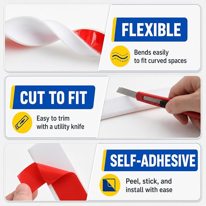 Grey Kitchen Sink Splash Guard and Bathtub Water Barrier, 67 in | Flexible - Image 3