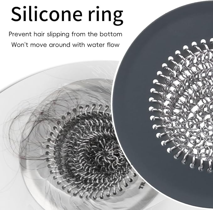 TRAPMATE Shower Drain Hair Catcher, 4.4" Anti-Clogging Bathtub Drain Cover | - Image 5