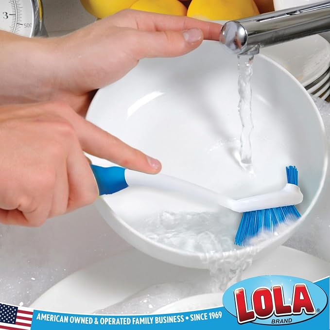 Dish Brush Scrubber for Kitchen, 4 Pack, by LOLA, Has Stiff Bristles & Food - Image 5
