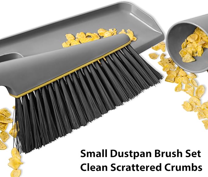 Lumkew Small Broom and Dustpan Set, Hand Mini Dust-Pan and Brush, Handheld - Image 2
