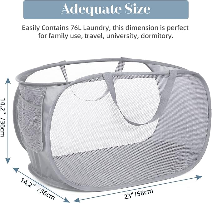 4 Pcs Durable Collapsible Laundry Baskets, Foldable Laundry Basket Large Opening - Image 3