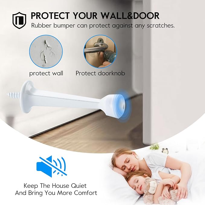 HOME MASTER HARDWARE 3" Heavy Duty Solid Door Stop, 2 Pack, Screw-In - Image 3