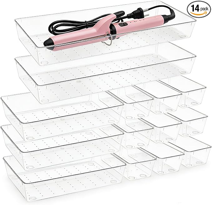 Manalete 14 Pcs Plastic Drawer Organizer by Manelete