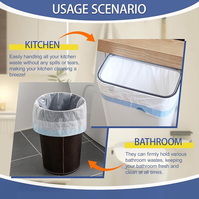 Small Trash Bags 4 Gallon Drawstring, 1.1 Mil, Strong Garbage Can Liners - Image 5
