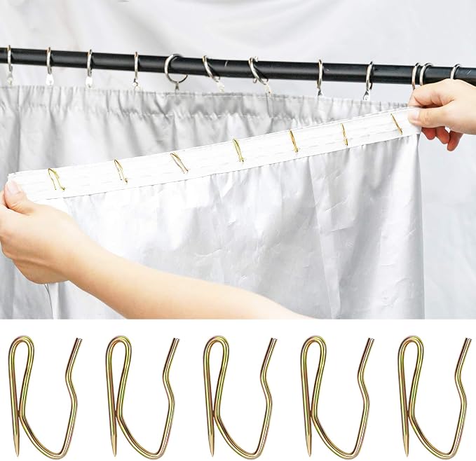Nydotd 58PCS Rustproof Curtain Hooks, 1 Inch Stainless Steel Pin-On Hooks | - Image 4