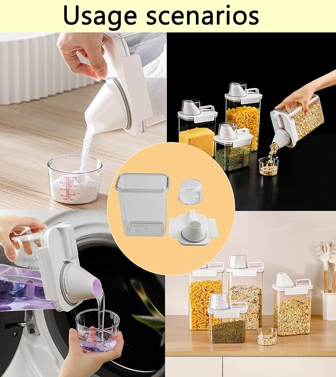 78oz Clear Laundry Detergent Dispenser, Double Sealed Storage Container - Image 6