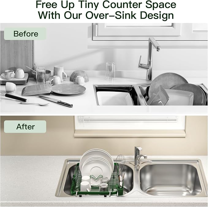 Green Dish Drying Rack Over The Sink - Image 3