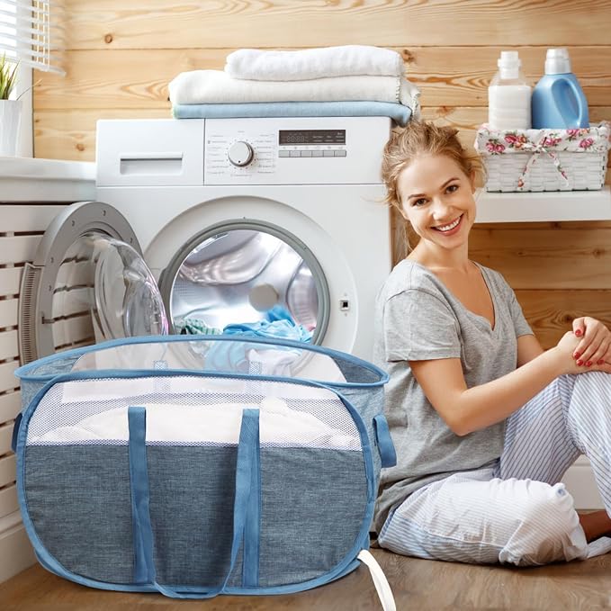Collapsible Laundry Baskets, Tear Proof Pop Up Laundry Hamper - Image 2