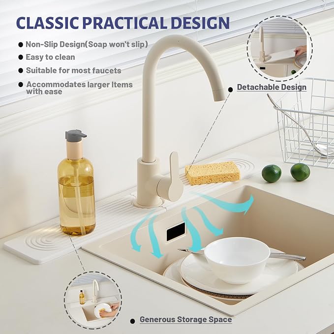 30 Inch Stone Faucet Mat for Kitchen Sink quick dry around faucet | Sink Splash - Image 4