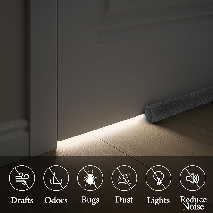 Ciieyuo Velvet Under Door Sound Blocker, Easy Install Fits 26'' - Image 2