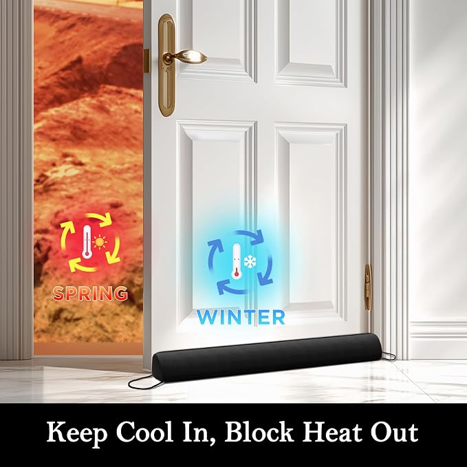 Sunolga Door Draft Stopper, Removable Washable Cover, Blocks Hot and Cold Air - Image 5