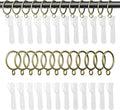 1.25 Inch Curtain Rings with Hooks, 24 Pack Bronze Metal Drapery Rings with by GASRONS