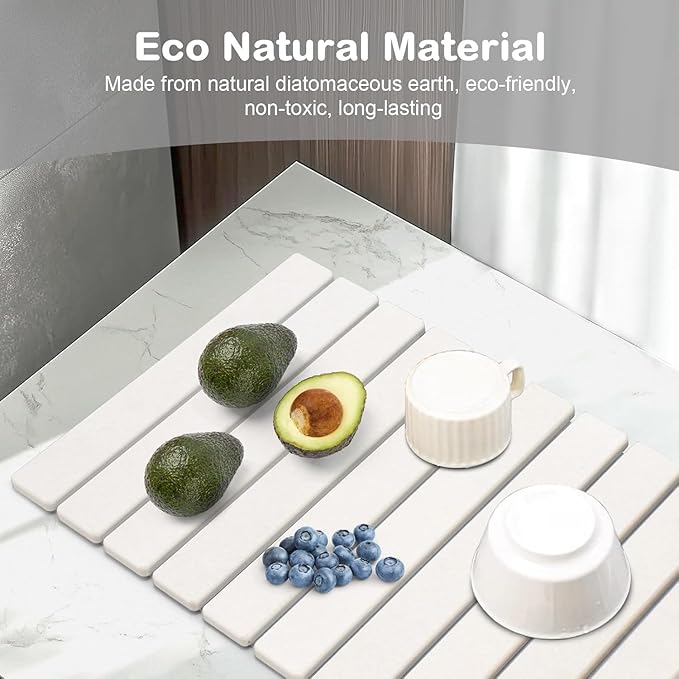 2Pcs Large Stone Dish Drying Mat - Image 3
