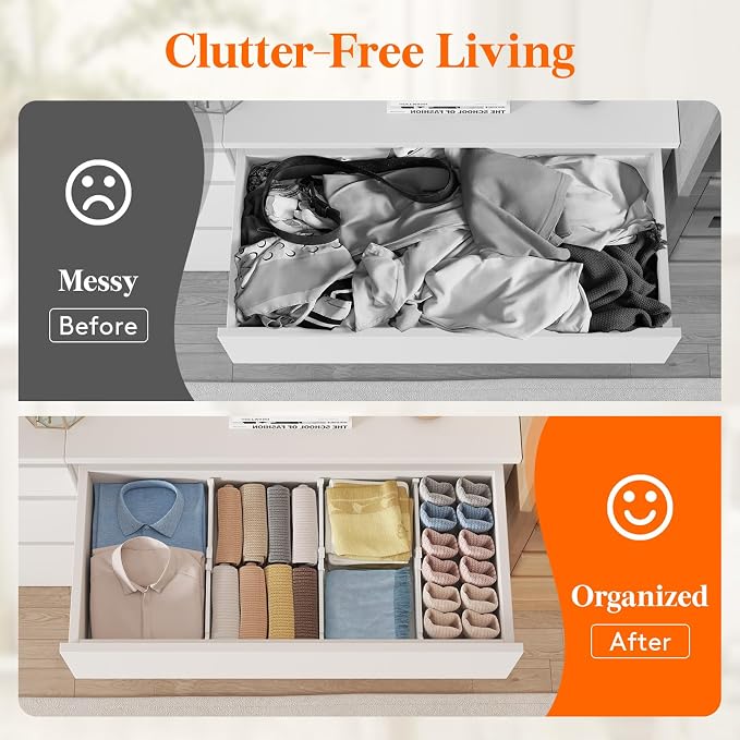 Lifewit 9 Pack 4" High Drawer Dividers, Adjustable Drawer Organizer Clothes | - Image 10