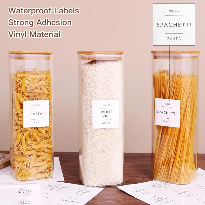 CZZGSM 3 Pack Square Kitchen Storage Jars - 80oz Glass Canisters with Wood Lids - Image 3