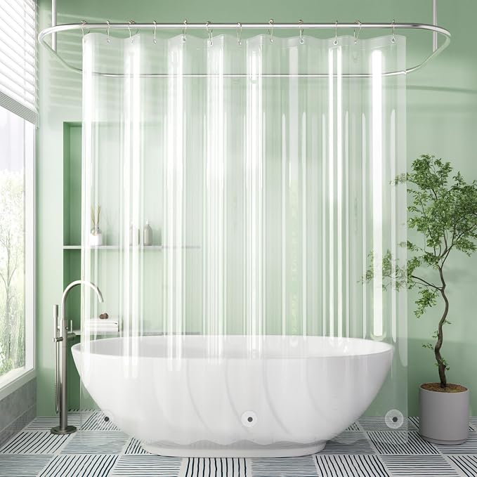 AmazerBath Shower Curtain Liner, 72x72 Clear Shower Curtain Liner, Waterproof - Image 8