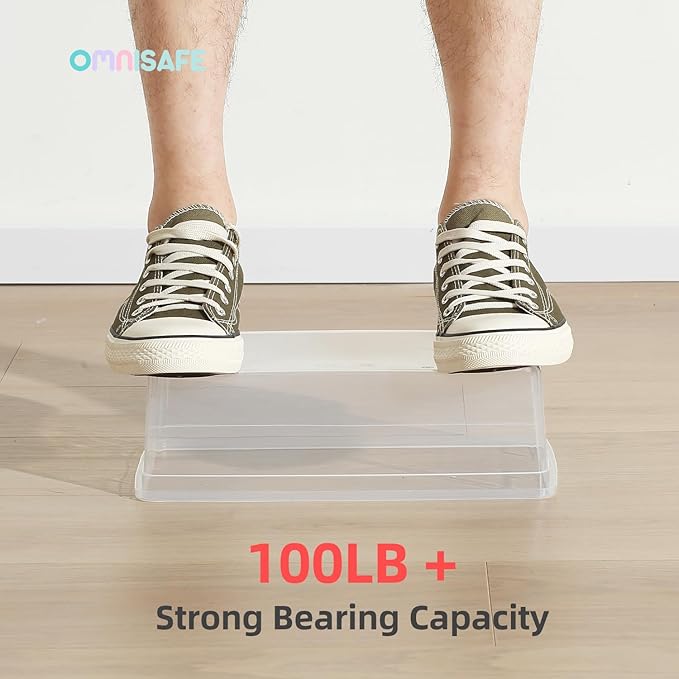 Stackable Plastic Storage Shoebox, BPA-Free Nestable Container - Image 6