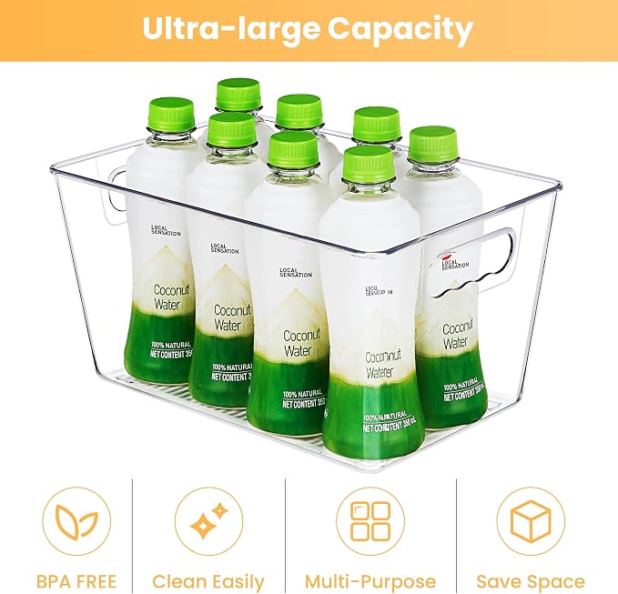 YIHONG Clear Pantry Storage Organizer Bins, 20 Pack Plastic Food Storage Bins - Image 6
