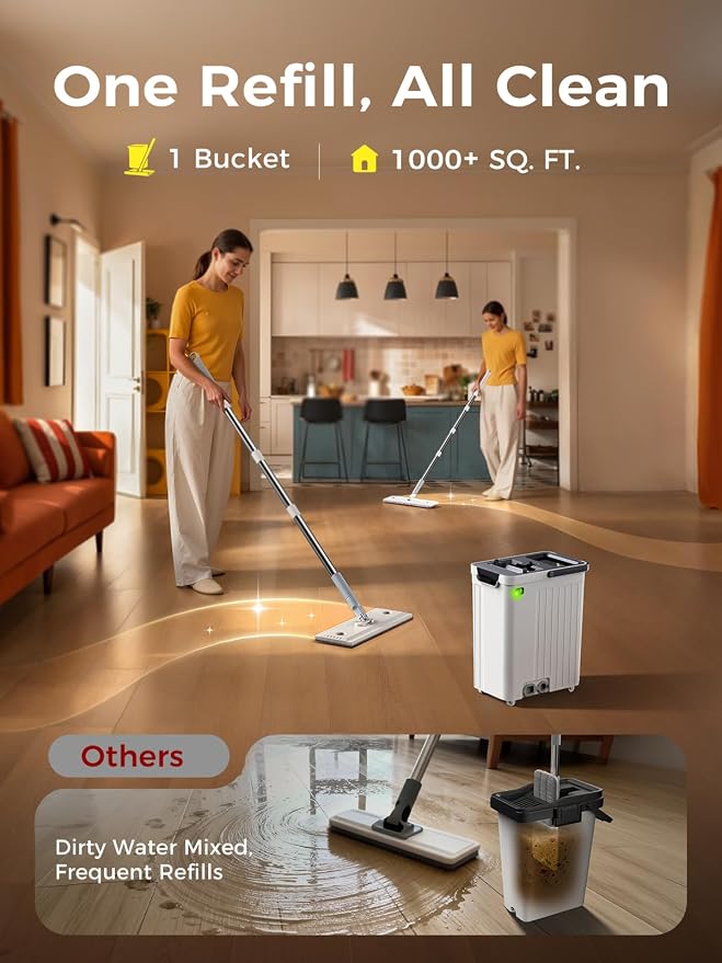 Mop and Bucket Set | Auto-Spray Cleaning | Dirty Water Separation - Image 4