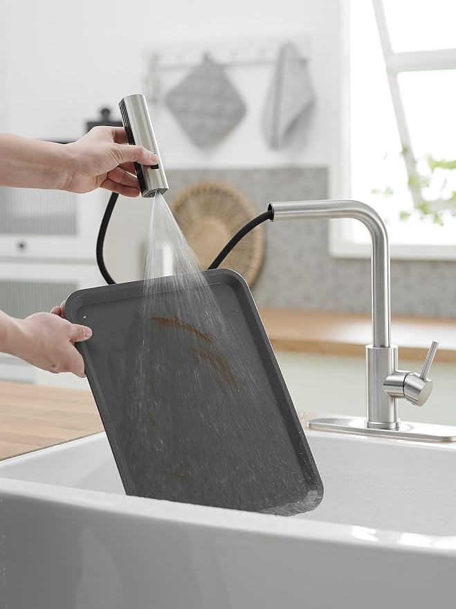 Kitchen Faucets with Pull Down Sprayer, Waterfall Kitchen Sink Faucet with Soap - Image 5
