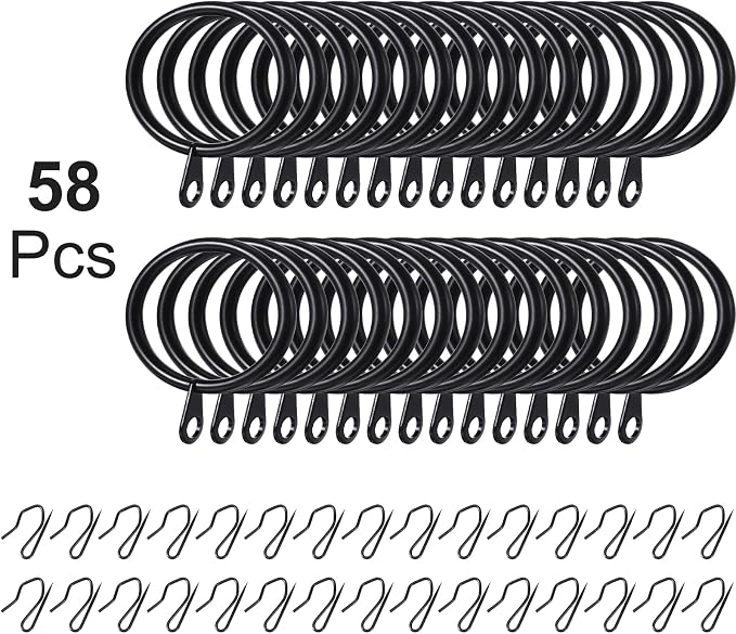Hotop 60 Pcs 1.26 Inch Curtain Ring and 60 Pcs Pin Hook, Oil-Rubbed Bronze | - Image 4
