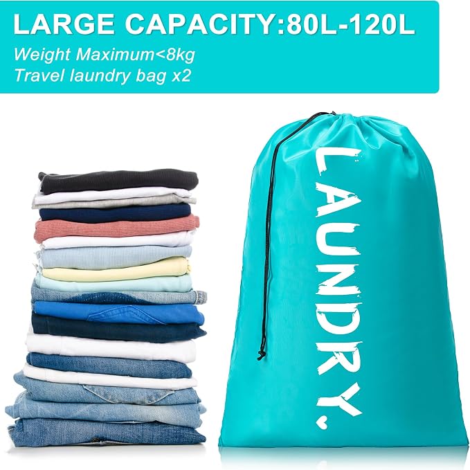 4 Pack Travel Laundry Bag, Extra Large Dirty Clothes Organizer - Image 5