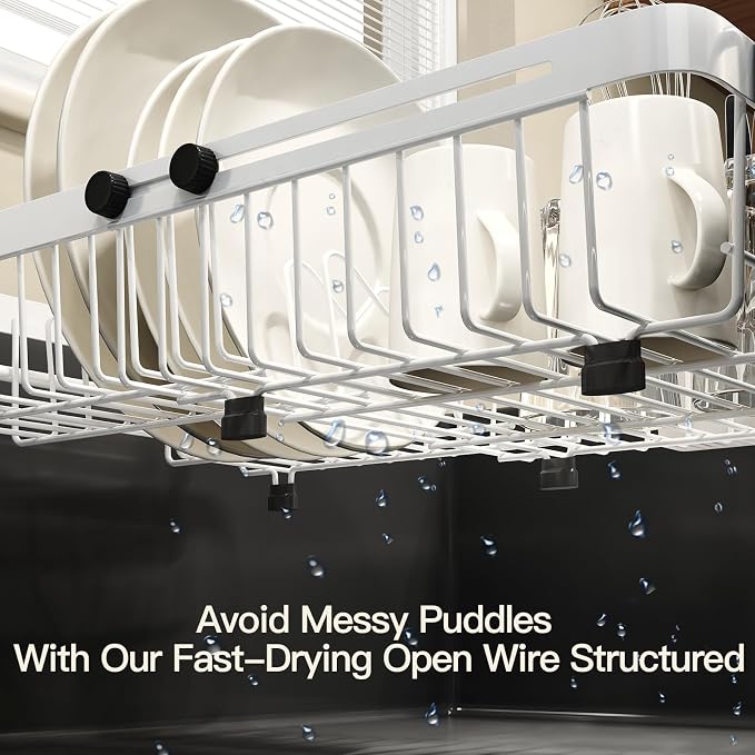 White Dish Drying Rack Over The Sink - Image 3