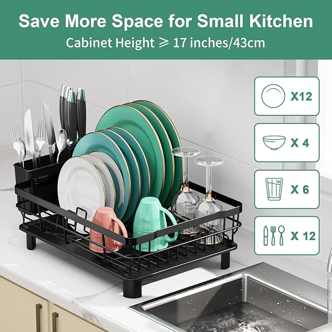 MOUKABAL Dish Drying Rack with Drainboard - Image 3