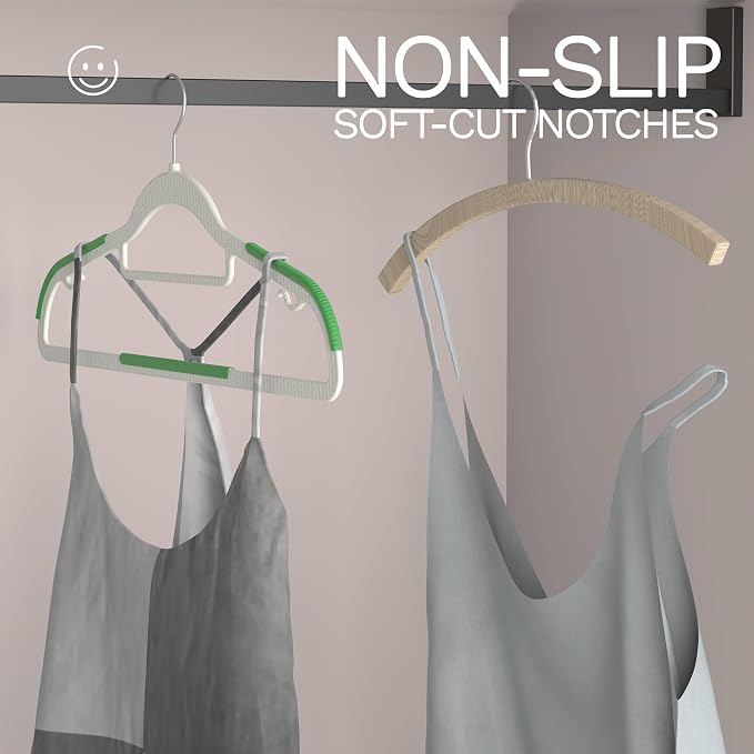 60 Pack Heavy Duty Plastic Hangers, Non Slip Clothes Hangers - Image 7