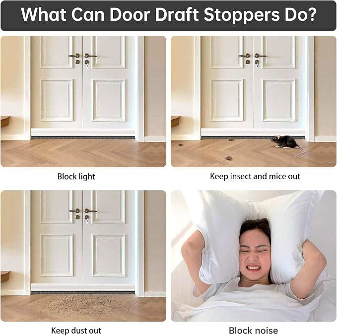 Self-Adhesive Brush Door Sweep, 39.37" L x 1" W, Blocks Dust and Noise - Image 5