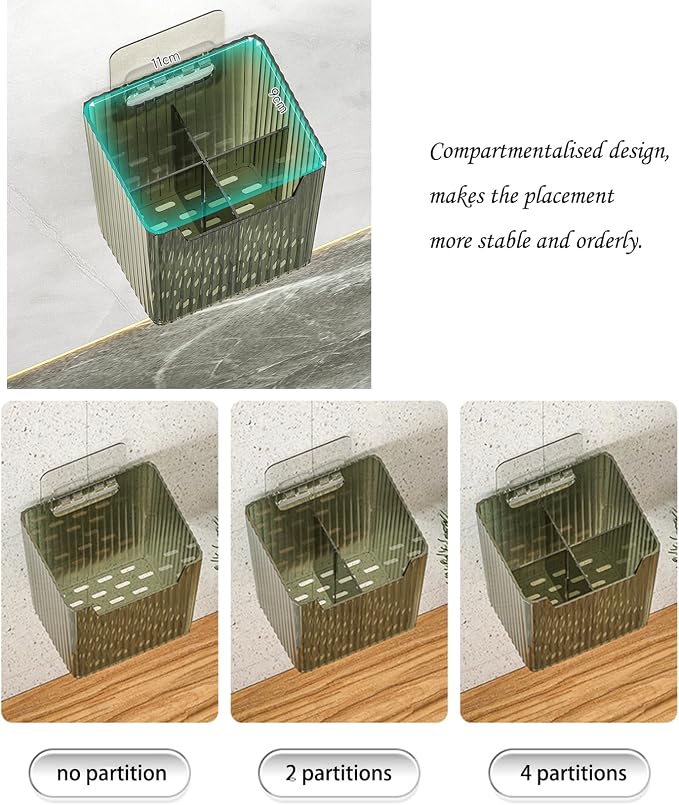 Lae Nuvole 2Pcs Storage Organizer Bins, Wall Shower Toothbrush Caddy - Image 8