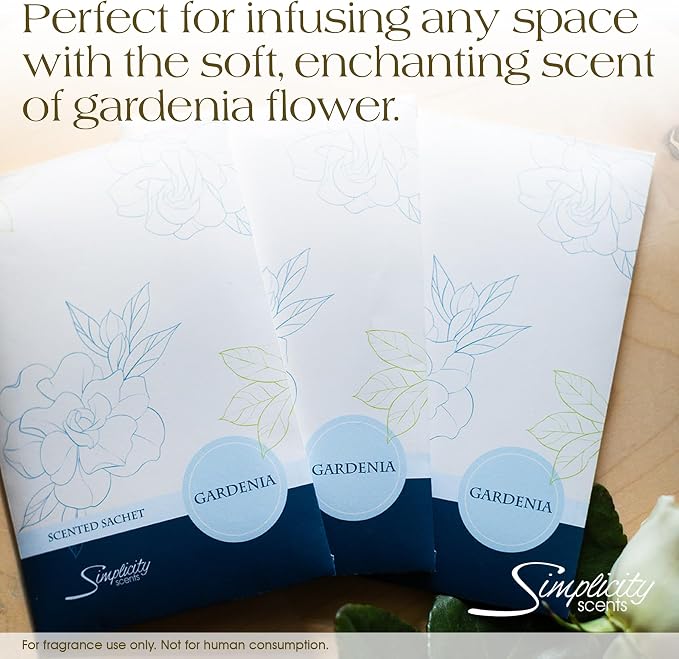 Gardenia Scented Sachets Pack of 6, Spring and Summer - Image 4