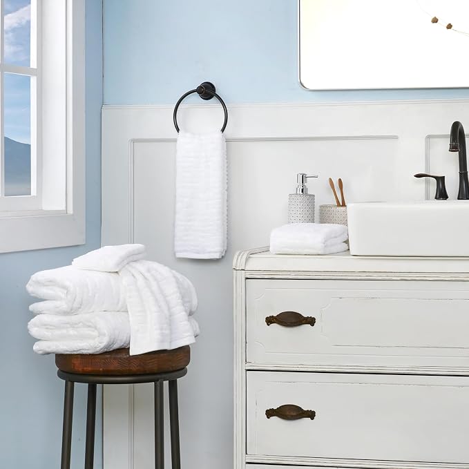 SKL Home CloudSoft Hand Towel Set, 100% Cotton Luxury, bar or any sink space. - Image 3