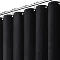 Dynamene Stall Waffle Shower Curtain 256 GSM Heavy Fabric 36x72 Black by Dynamene