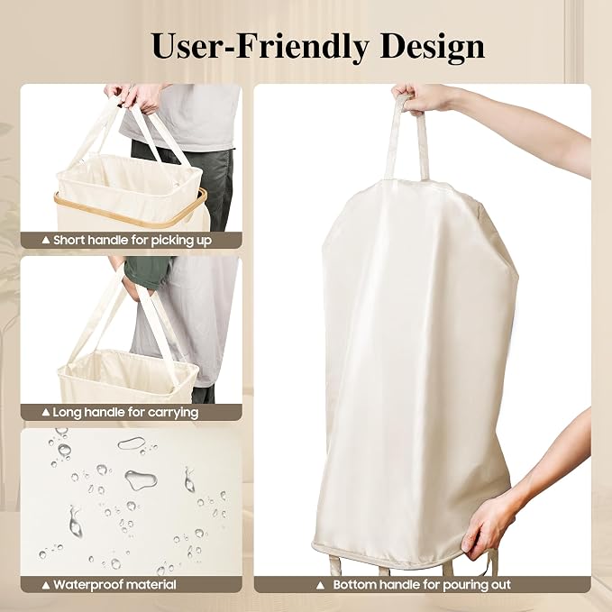 Foluck Large Laundry Hamper, 100L Waterproof Laundry Basket - Image 5