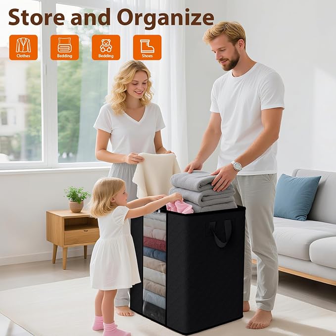 SpaceWhisper 3 Pack 100L Clothes Storage, Foldable Storage Bags, - Image 4