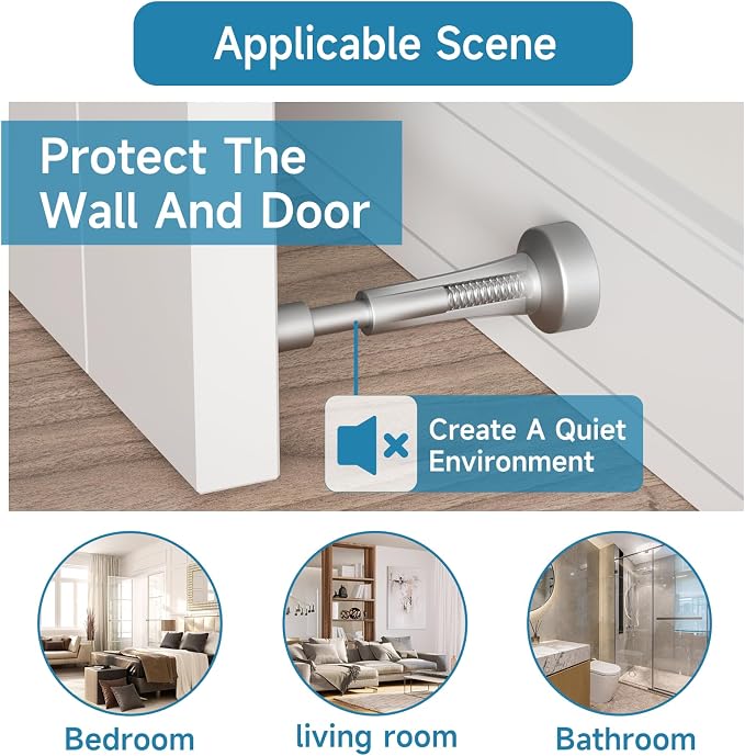 6PCS Spring Door Stoppers for Wall - Image 5