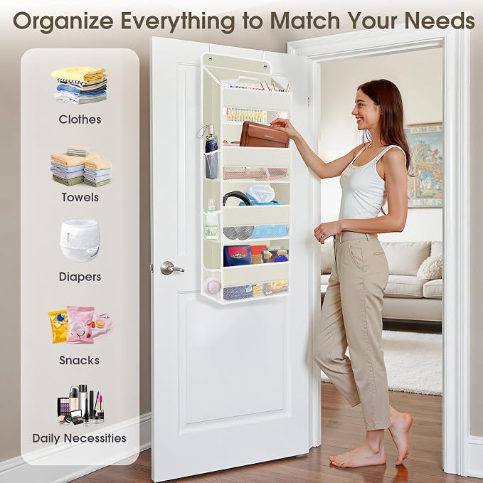 2 Pcs Over The Door Organizer Large Capacity Hanging Storage Room Organizer - Image 6