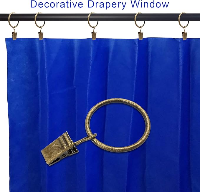 40 Pack Curtain Rings with Clips, Drapery Clips with Rings, Drapes Rings 1.26 - Image 5