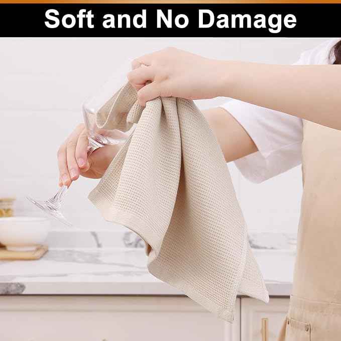 Homaxy 100% Cotton Waffle Weave Kitchen Towels, 4 Pack - Image 4