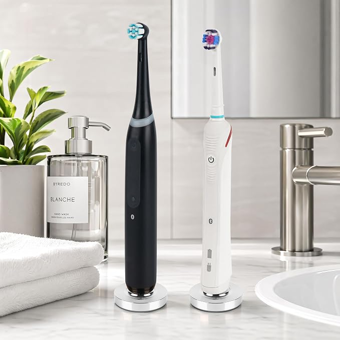 2 Pack Silver Electric Toothbrush Holder - Image 5