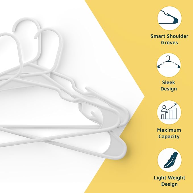 Lifemaster Plastic Clothes Hangers – Heavy Duty Hanger Set, - Image 4